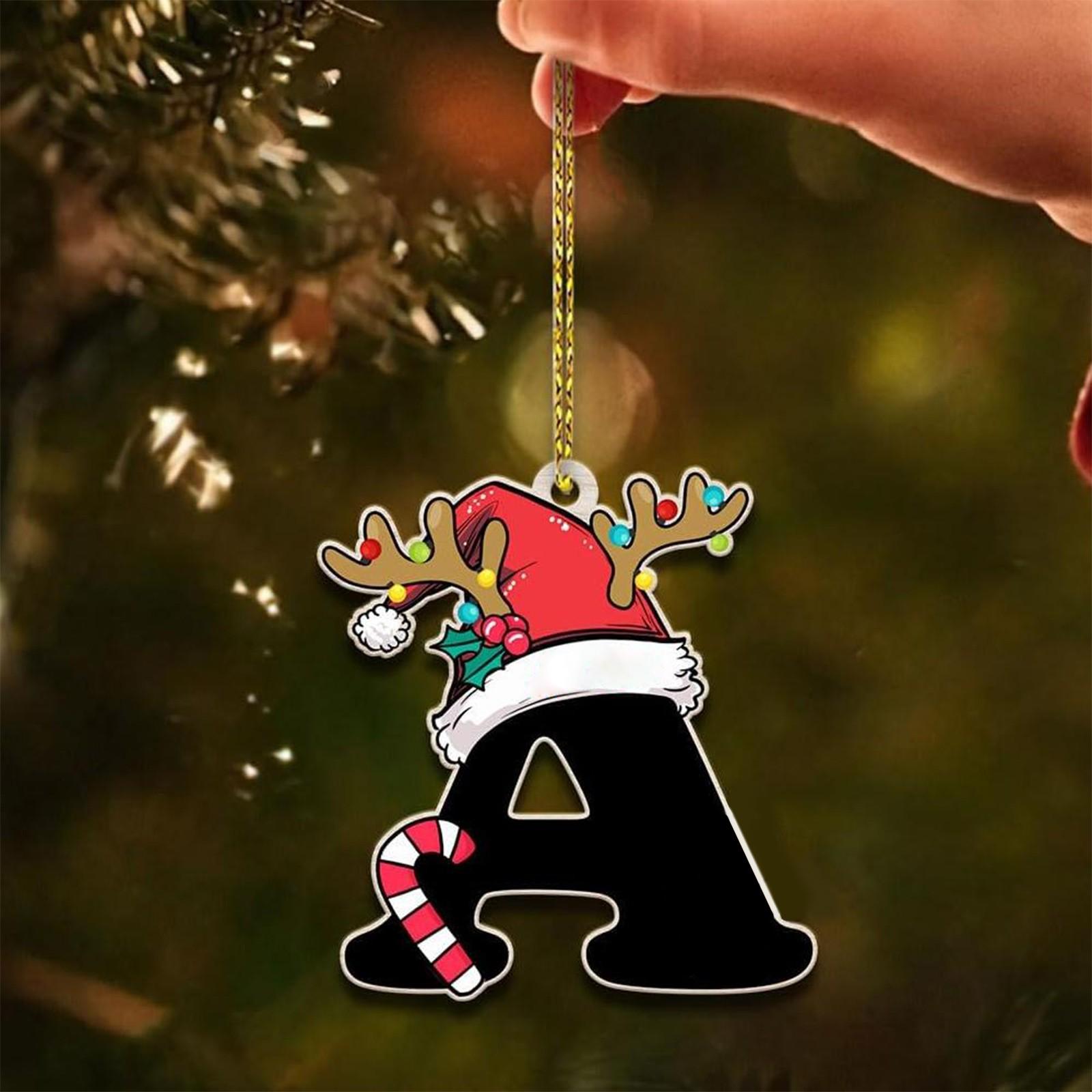 

26 букв, украшение на рождественскую елку, рождественская подвеска, сделай сам, подвеска в виде алфавита, атмосферное украшение, буквы на рождественскую елку, 1 шт. One Size