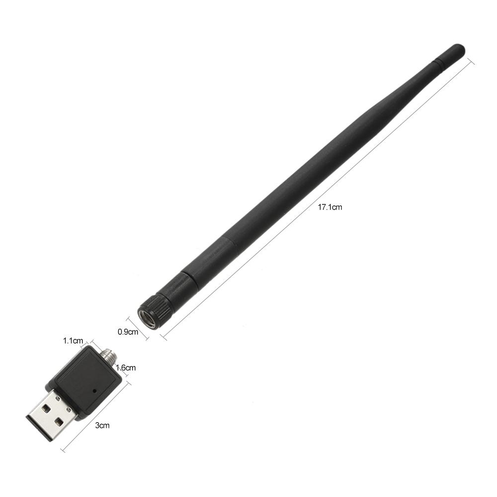 600Mbps Wireless USB WiFi Adapter Dongle 2.4GHz Network LAN Card 802.11b G N Standard with 2dBi Detachable Antenna for