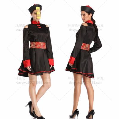 Φόρεμα Αποκριάτικης Στολής Ζόμπι Βαμπίρ Vintage Κεντημένο με Εκτύπωση