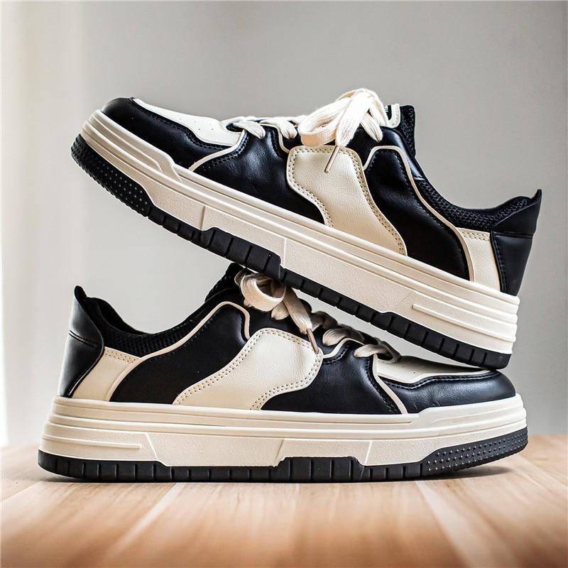 Summer New Casual Versatile Small and Popular Student American Board Shoes Black and White Thick Sole Sports Shoes for Men Tenis