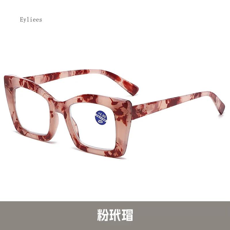 

Модные очки для чтения Женские рецептурные Оверсайз Квадратные Большие Оптические линзы Женские очки Модные очки Леди от 0 до + 4.0 farsightedness 4.0