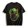 Zombie Chase Hot Rod Print T-Shirt Cool Street Style Loose Top Pure Cotton T-shirt