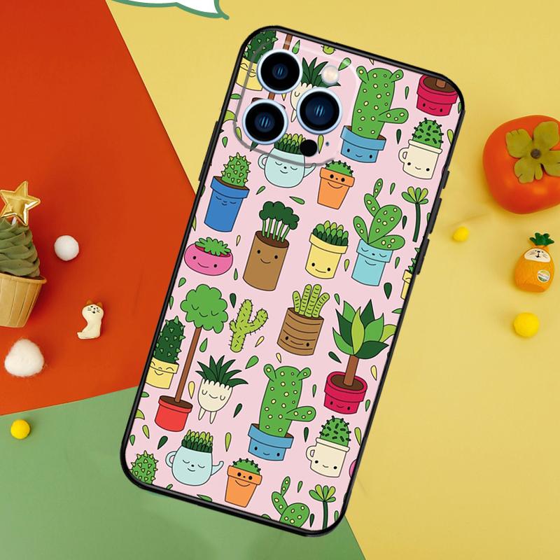 Cactus Succulent Phone Case For iPhone 17 Pro Max 16 15 13 12 11 14 Pro Max Plus 12 13 Mini 16e 17 Air Cover