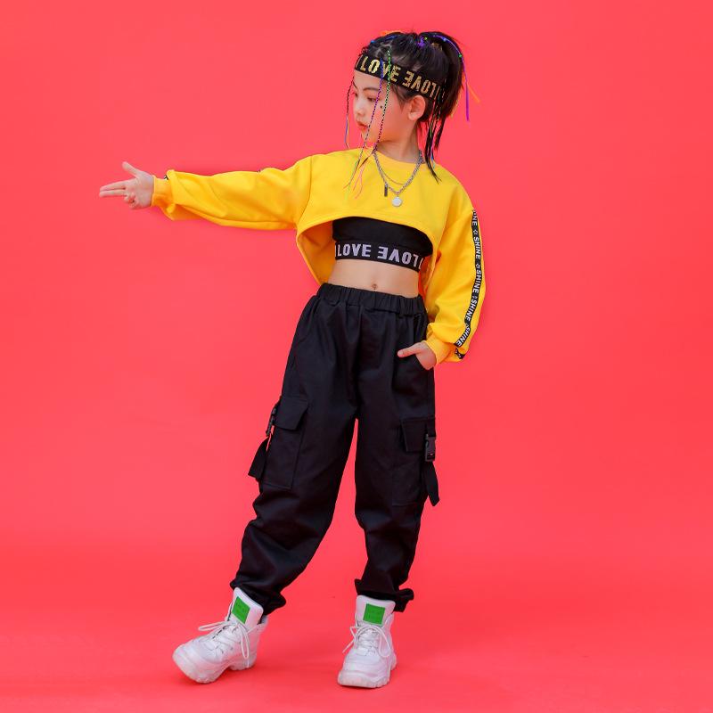 Costume Trendy da Ballo di Strada per Ragazze – Outfit Crop Top Jazz & Hip Hop