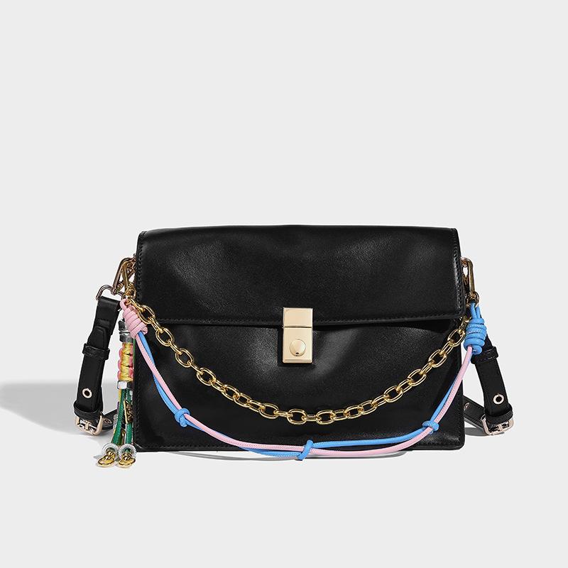 

2025 Spring/Summer New Fashion Versatile Small Square Bag Messenger Chain Underarm Biker Bag Single Shoulder Crossbody Women s Bag Trendy чёрный