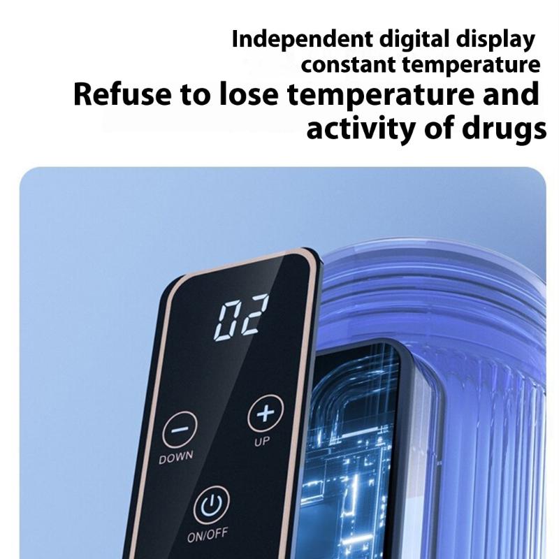 Medicine Fridge with Digital Temperature Display Insulin Coolers Rechargeable Cooling Bottle Medication Organizer