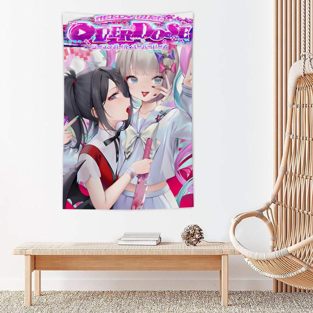 

Game NNeedy Streamer Overload Girl Tapestry Microfiber Wall Hanging For Bedroom Living Room Decor Outdoor Festival Background 74x94cm(29x37in)
