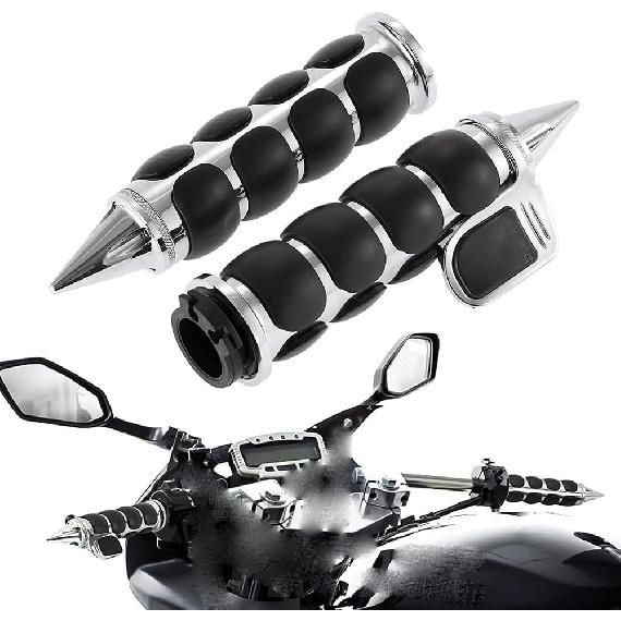 

Motorcycle Hand Grips Chorme Black Handlebar Grip Fits 1 Handlebars for Harley Davidson,for Honda Yamaha Suzuki and for Kawasaki Models Chorme 1_w/Throttle Assis