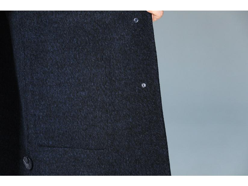 Płaszcz kaszmirowy dwustronny średniej długości mamy - Rozmiar plus, Luźny krój, Wysokiej klasy wełniany płaszcz wierzchni jesienno-zimowy dla kobiet w średnim wieku i starszych.