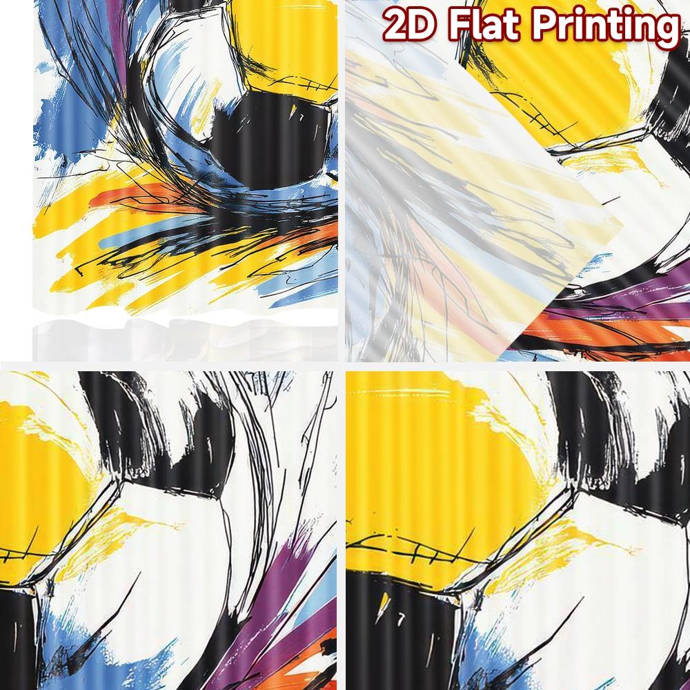 2D flat Photography Backdrop Scene Tapestry Colorful Soccer Ball 100% Polyester Festive Holiday for Suitable for parties and
