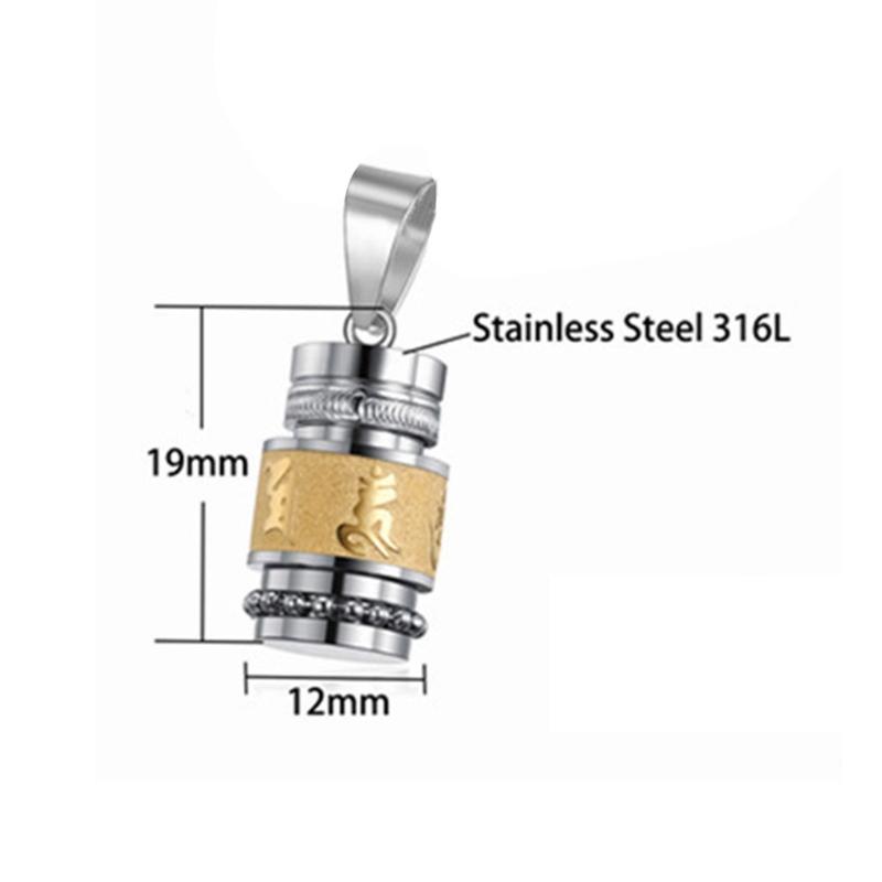 Sanskrit Six-character Mantra Pendant Religious Buddhism Protective Jewelry Shurangama Mantra for Titanium Steel Pendant