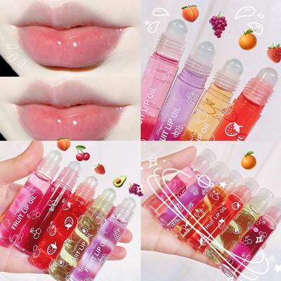 Clear Fruit Avocado Roll On Lip Oil Hydrating Moisturizing Lip Tints Liquid Roller Ball for Nourishment Deep Hydration