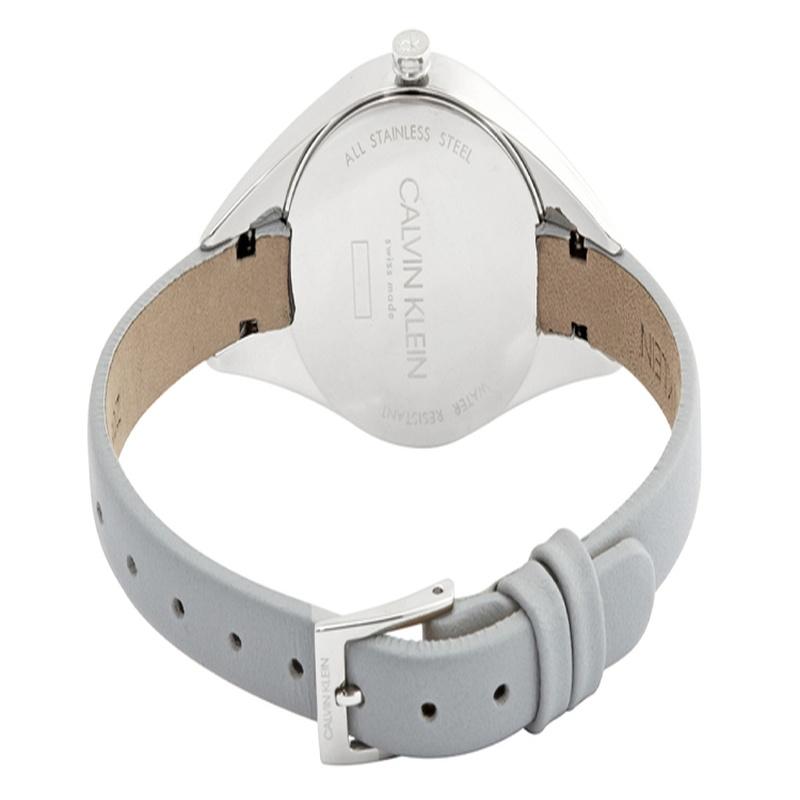 CALVIN KLEIN Rebel Series Watch Quartz Movement Leather Strap 29mm Gray Dial Women's Watch 30 Meters Waterproof K8P231Q4