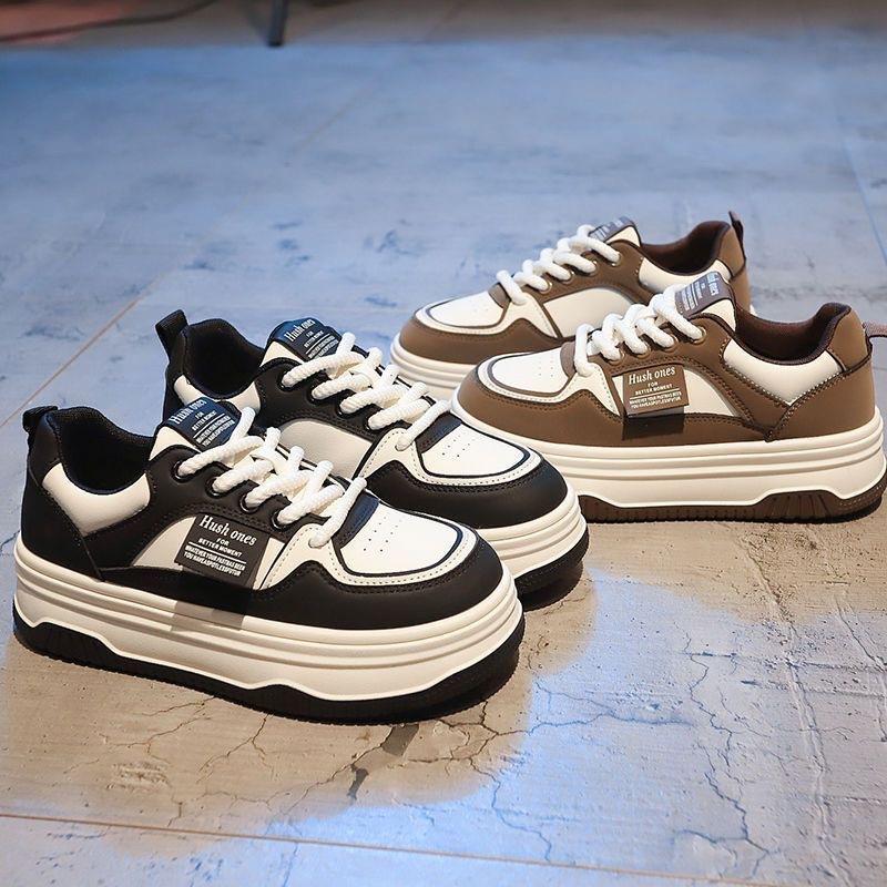 Black and White Panda Shoes Women's Versatile Ins Trendy Spring New Casual Muffin Cold-proof Board Shoes