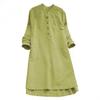 804# Cotton Linen Long Sleeve Shirt - Slimming, Plus Size, Casual Mid-Length Fashion Top for Spring and Autumn.