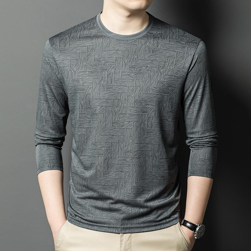 Crew Neck Men s Long Sleeve T-Shirt Autumn Fashion Casual Men s Versatile Top M