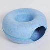 Felt Cat Bed Tunnel: Cozy Semi-Enclosed Donut, Maze Crawl-Through, Removable & Washable Pet House.