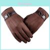 Men's Winter Warm Suede Pu Leather Fleece Lined Touch Screen Driving Gloves Perfect For Outdoor Activities