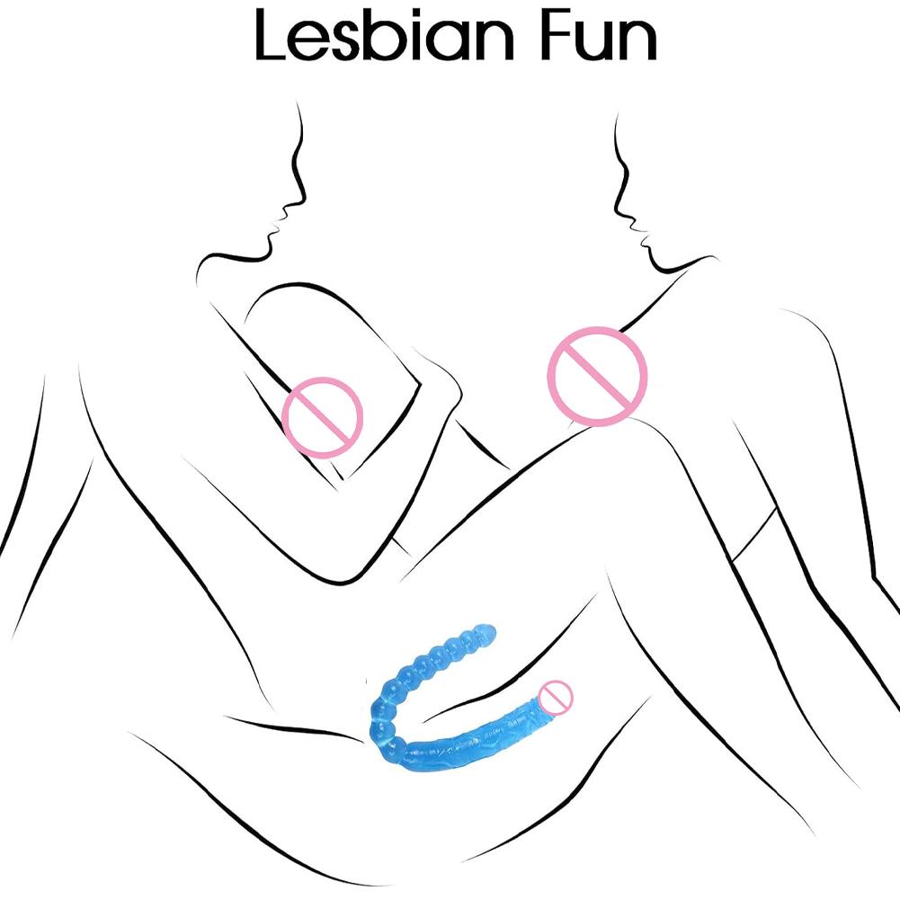 Potreby pre dospelých Sexuálna hračka Obojstranná realistická dildo Flexibilné gélové dildá Penis zadok Análny zadok Zástrčka Masážny prístroj Stimulácia G-bodu