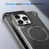 Oatsbasf Magnetic Leather Phone Case for iPhone 16 15 Pro Max with 360° Rotatable Ring Stand Premium Luxury Dropproof Slim Cover