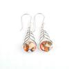 Orange Copper Turquoise Gemstone 925 Sterling Silver Jewelry Drop Earrings 1.64" CE-1-40