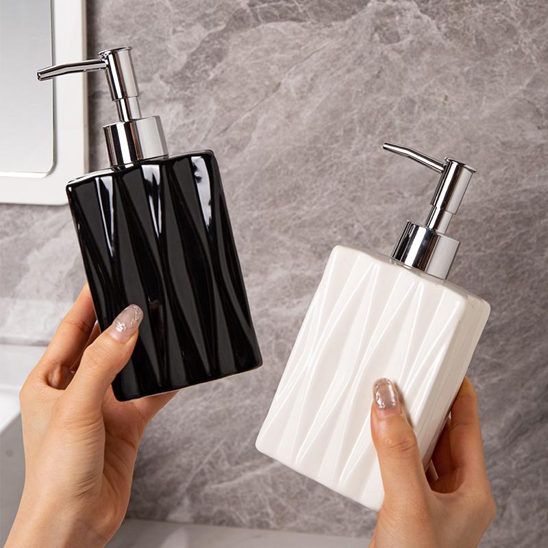 Ceramic split bottle hotel hand sanitizer press bottle lotion shampoo bath press bottle soap dispenser Bathroom accessories