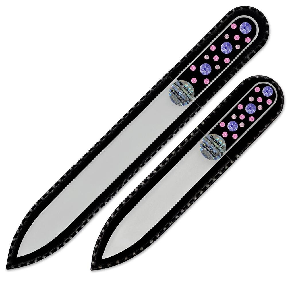 Set of 2 Glass Nail Files with Crystals CN-MS