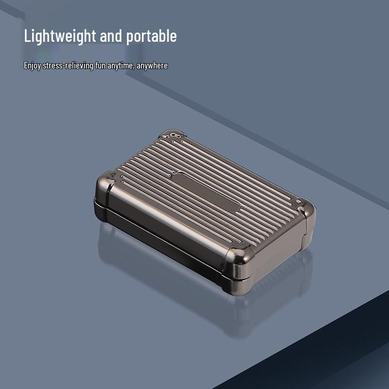 

All-Metal Suitcase-Shaped Push-Card Spinner: Compact Decompression Toy for Creative Play and Travel.