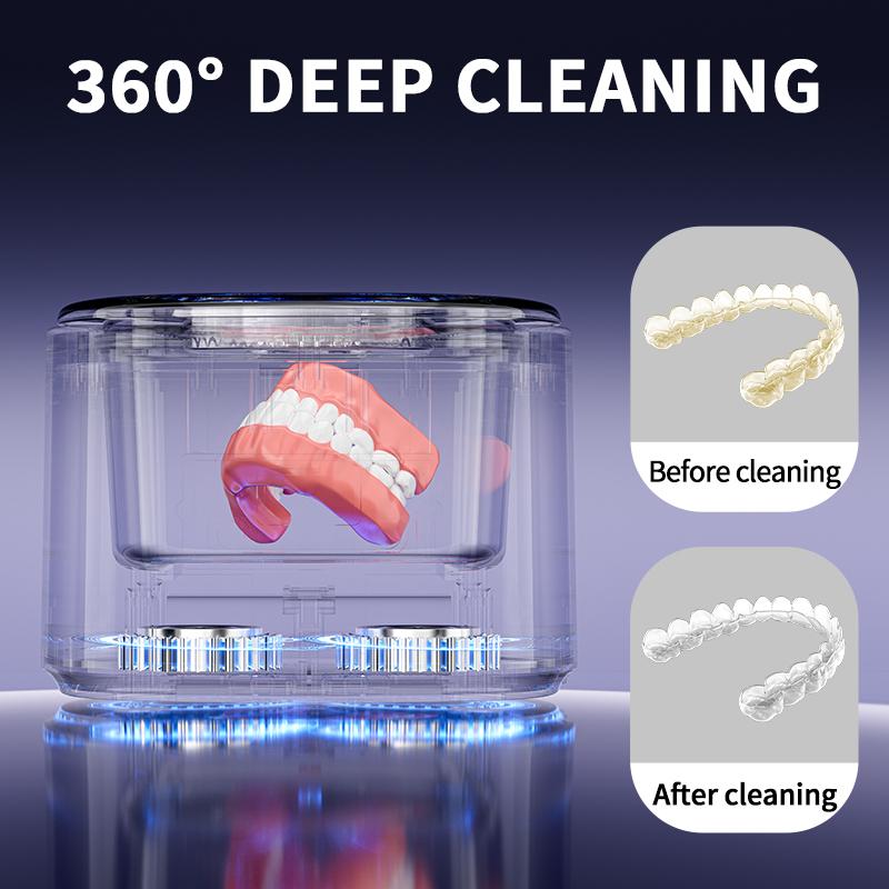 Machine de nettoyage ultrasonique rechargeable par USB 50 kHz pour appareils dentaires Multifonction pour gouttière invisible Dentier Et Soin des Bijoux