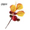 Fall Home Decoration Autumn Flower Bouquet, Artificial Floral Picks with Maple Leaves Pumpkins Multi-element Bouquet Berries Pine Cones for