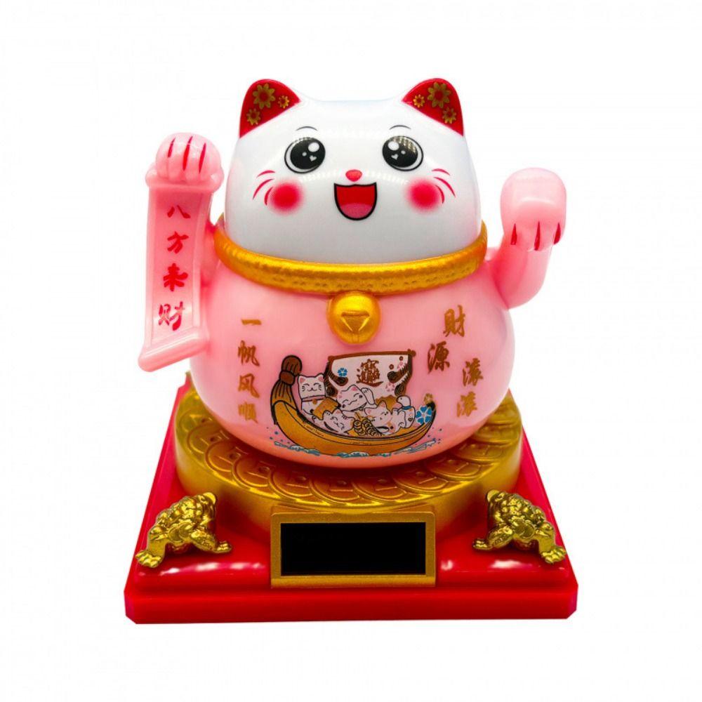 Wealth Welcoming Fortune Cat Waving Arm Car Decoration Automotive Interior Supplies  Office