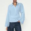 VONDA Women Lapel Neck Long Sleeve Irregular Buttons Belt Casual Loose Shirts
