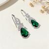 Luxurious and Fashionable Emerald Zircon Retro Droplet Pear Shaped Earrings for Women, Fashionable, Elegant and Noble Earrings