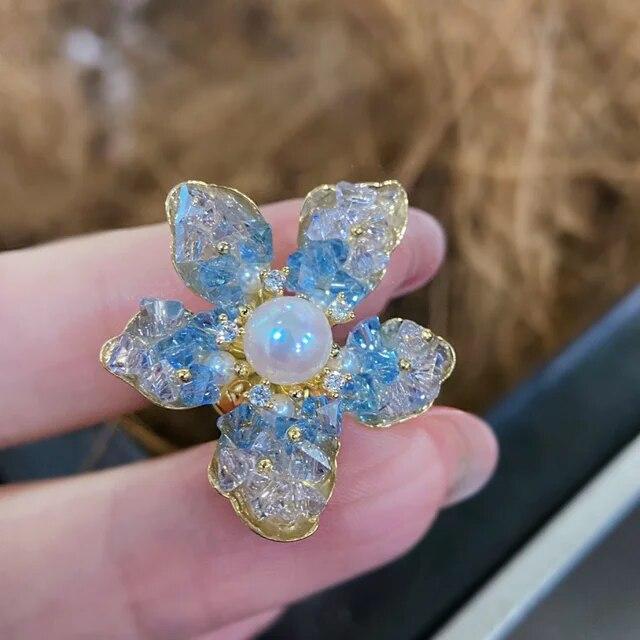 

Новая пустая оправа «сделай сам», 7-8 мм, натуральный полукруглый жемчуг, модная цветочная брошь-корсаж, свитер, ювелирные изделия для женщин