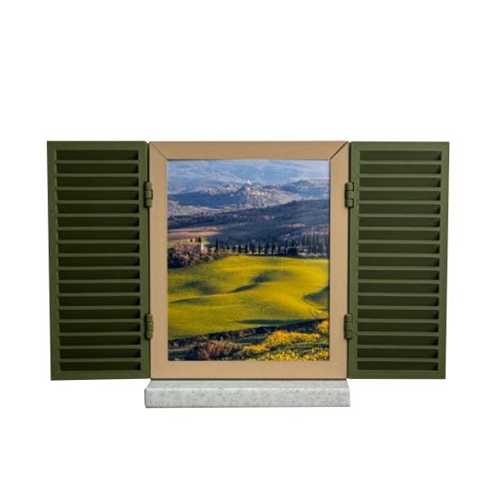 Mediterranean Window Photo Key Holder, Wall Mount Picture Frame Key Hanger, Decorative Window Key Hook Rack for Home, Office