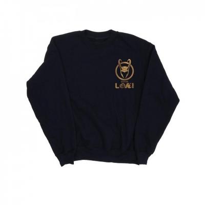 Moletom feminino/feminino com logotipo Loki Horn e bolso falso