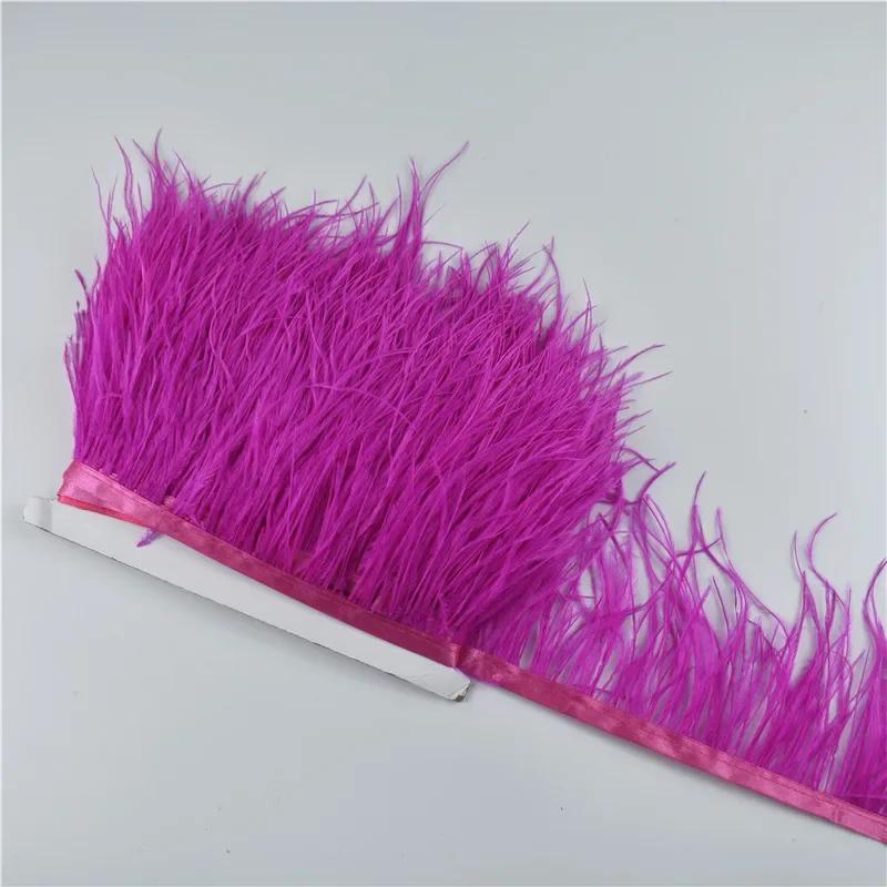1M 5M 10Meter 8-10Cm Black Ostrich Feather  Trims Natural White Ostrich Feather For Craft Ribbon Fringe For Skirt Party Clothing