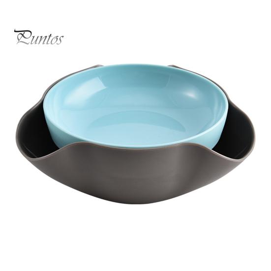 

Чаша для закусок с ракушками и местом для хранения ракушек, двухслойная миска для орехов, съемные разделенные миски для закусок с мусорным баком синий/чёрный