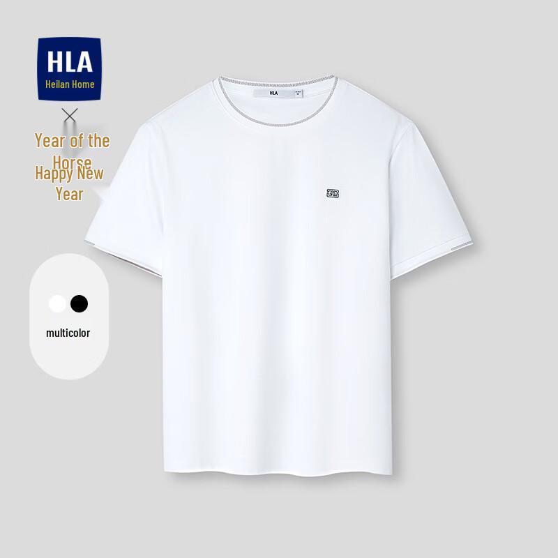 HLA Men's Jacquard Round Neck Short Sleeve T-shirt