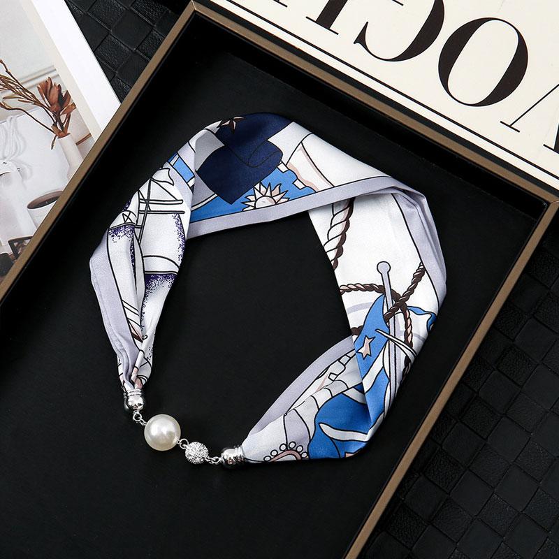 1 Stück Halstuch Damen Perlen Perlen Dekorativ Magnetverschluss Tasche Schals Seidenschal