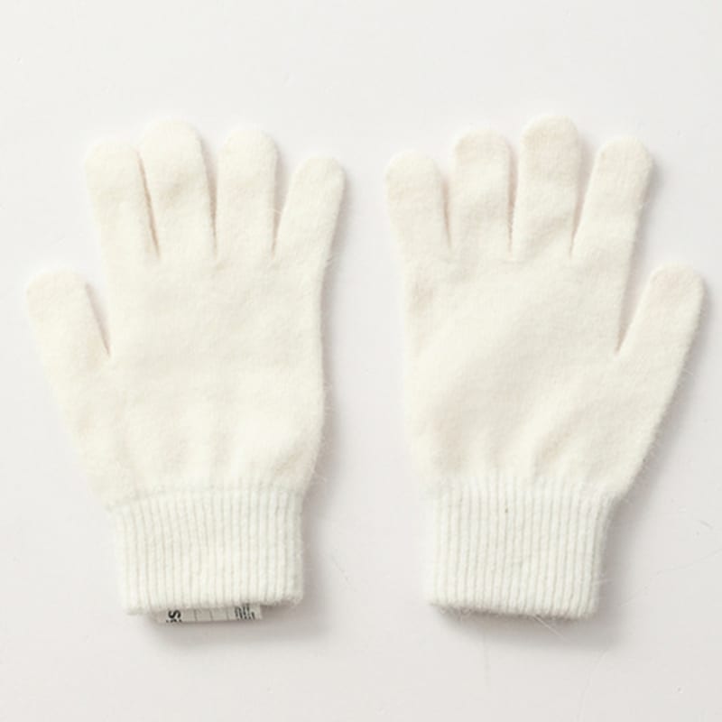BLUE SUNFLOWER Bluesf angora wool knit gloves - Ivory