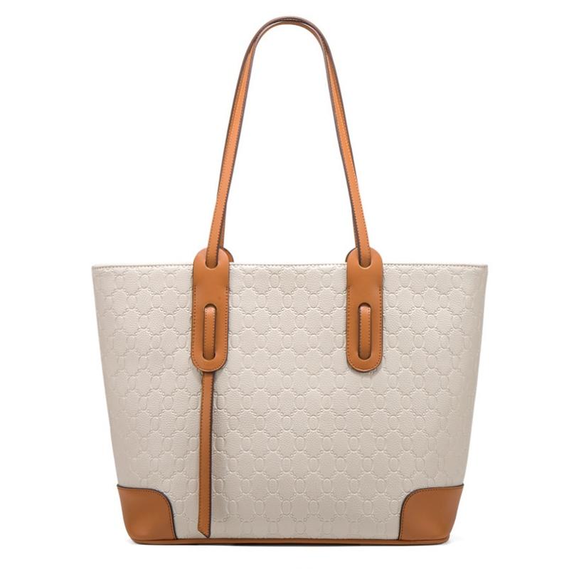 New Embossed Large Tote Bag High Quality PU Ladies Handbag Trendy Single Shoulder Oblique Span Bag Large Capacity Women's 4 Pcs Set Mother-child Bag