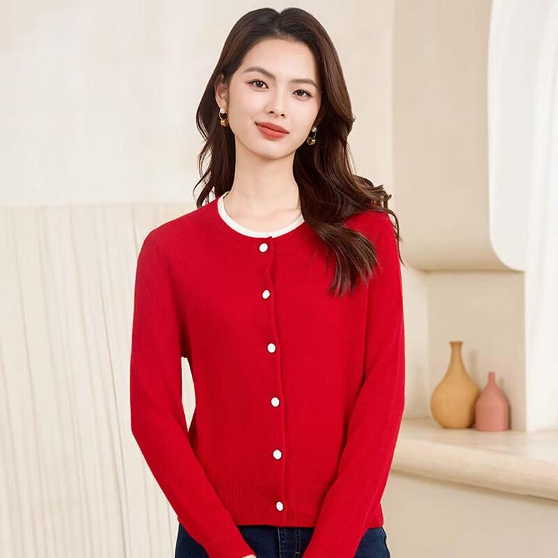 JESSIE Women's Slim-Fit Wool Blend Knit Cardigan