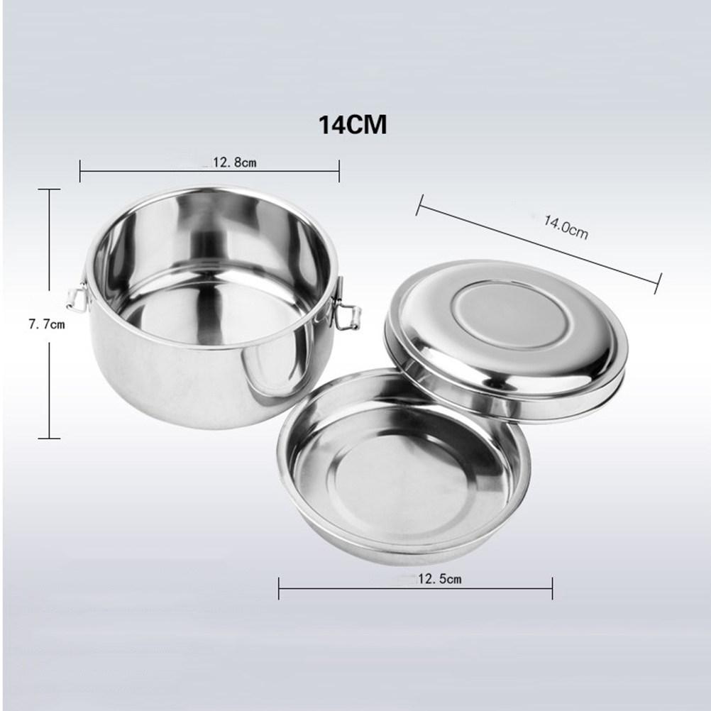 Double Layer Stainless Steel Thermal Lunch Box 14Cm Insulated Food Container for Students Office Workers Picnic Home School