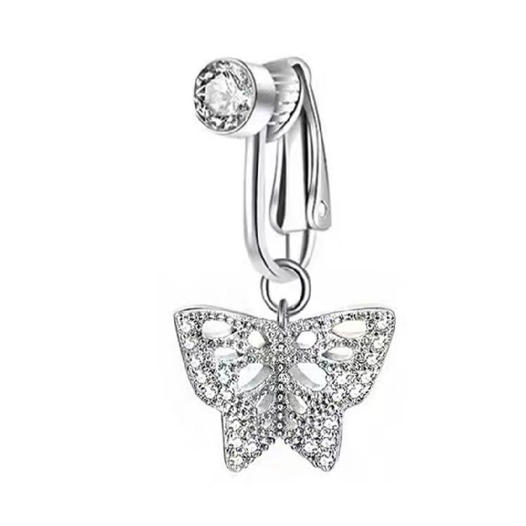 Easy to Wear Navel Clip No Piercing Belly Button Clamp Accessory Easy Clip On Belly Rings for Fashionable Outfits