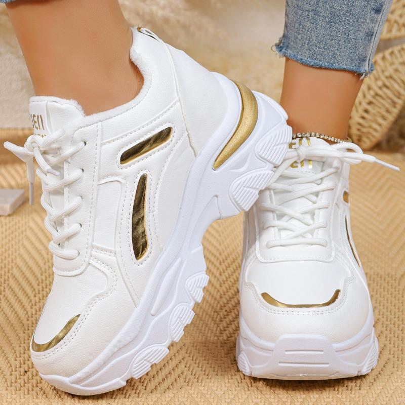 

Strappy Block Heel Single Shoes Autumn New Round Toe Colorblock Platform Non-Slip Versatile Sneakers 42 білий