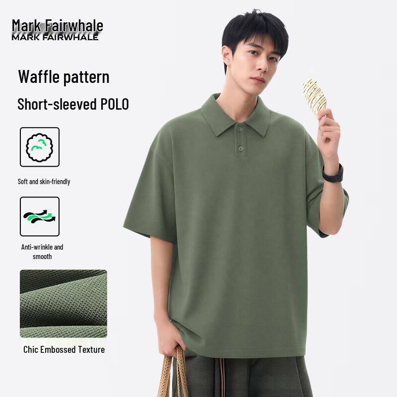 Mark Fairwhale Men s Waffle Knit Short Sleeve Polo Shirt 2XL