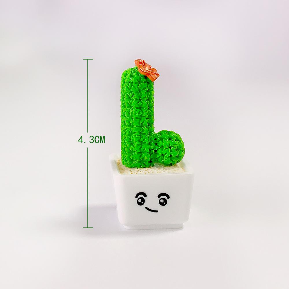 Valentine's Day Cactus Resin Bonsai Car Ornament