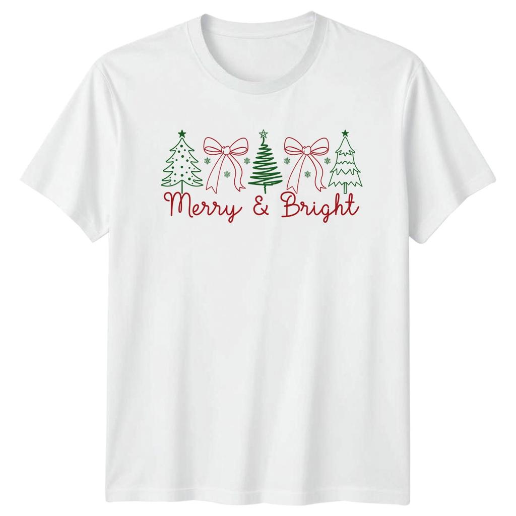 Merry Bright Christmas Holidays Unisexs TShirt Unisexs Tee Graphic Unisex Top