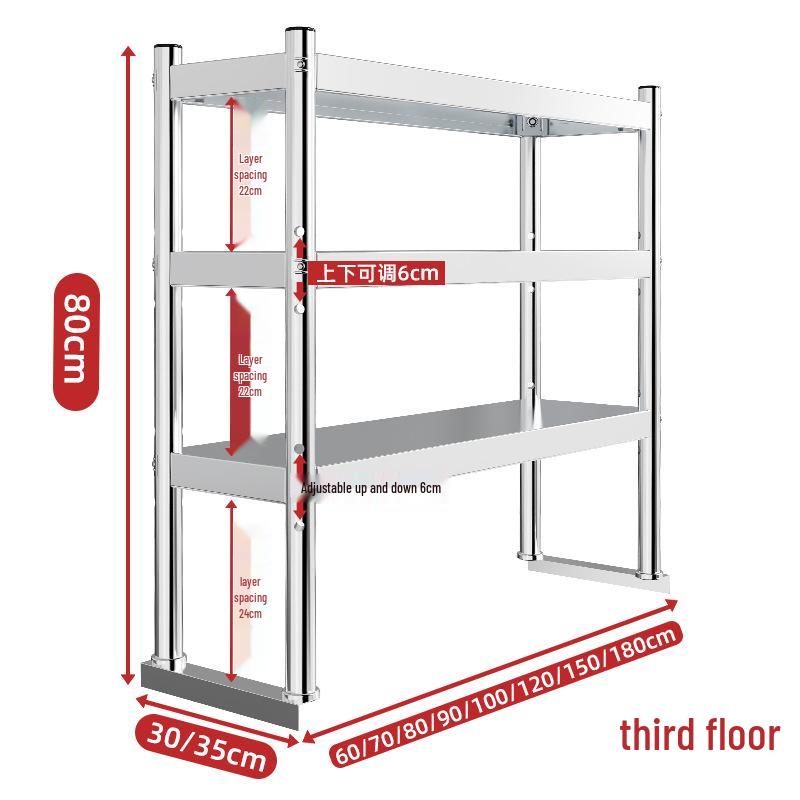Stainless Steel Multi-Layer Kitchen Shelf & Countertop Storage Rack